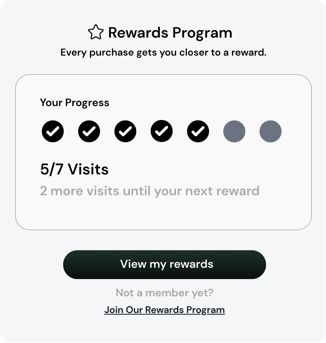 Loyalty rewards card